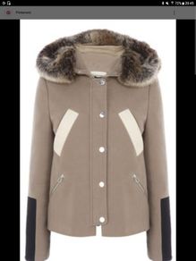 Karen Millen - Short Parka Coat - Taupe Colour - Size 10 - BNWT RRP 270