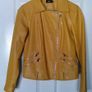 leather look biker jacket, yellow, size UK10 / EU38 Image 2