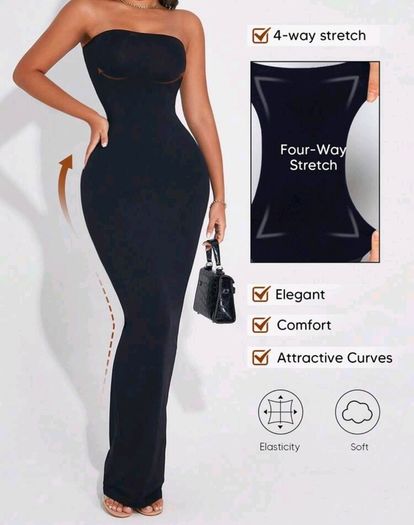 Brand new Black Maxi four way stretch dress, size 10