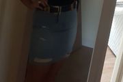 New Look tall distressed denim skirt