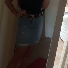 New Look tall distressed denim skirt