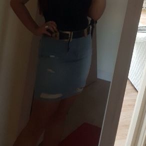 New Look tall distressed denim skirt