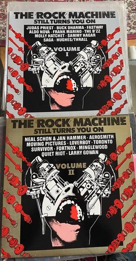 The Rock Machine volume 1 & 2  vinyl records in nm condition Judas Priest fastway quiet riot Aerosmith etc 30 euros is for both albums