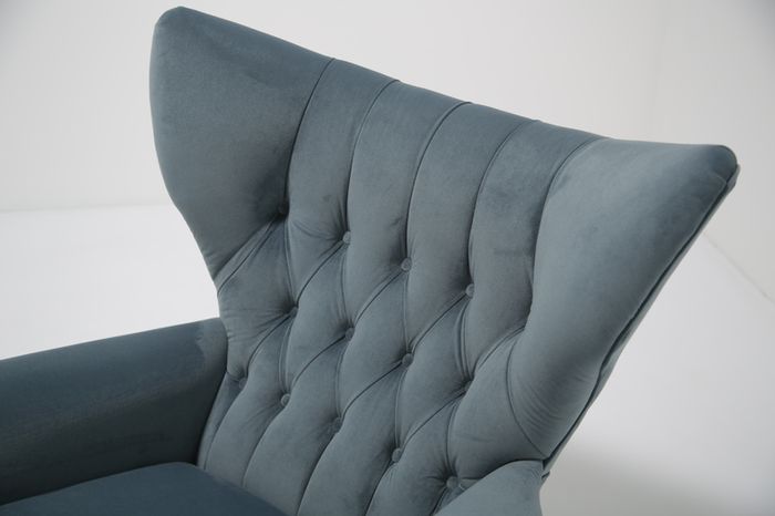 Vintage Blofeld 6250 Swivel & Rocking Lounge Chair in Blue Velvet by Paul Conti for G-Plan, 1960s