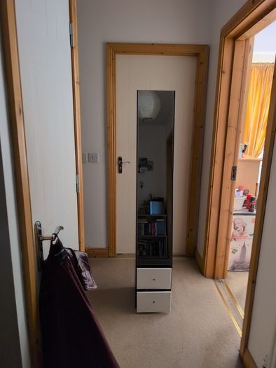 home work desk + standing mirror with storage