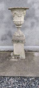 Stone Urn On Pedestal