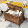 Storage Chest Trunk, Wooden Storage Box, Large Toy Chests with Lid, Toy Box Organizer Unit, Bed End Storage Bench, Shoe Bench, Entryway, Hallway, Bedroom, Rustic Brown (FREE POSTAGE) Image 3