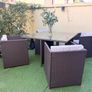 Rattan 4 seater garden table and chairs Image 2