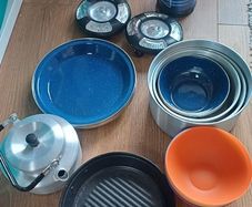 Camping pots and lights