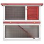 Outdoor Rabbit Hutch 1 Door Red Wood Image 3