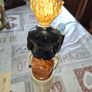 1950s to 70s Working Musical Decanter Hobo Clown Sitting on a Barrel. The base plays the tune Show Me the Way to Go Home, reminded me of the song from Jaws Image 8