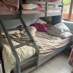 wooden triple bunk bed