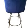 Royal Blue Velvet Kitchen Bar Stool Chair Image 3