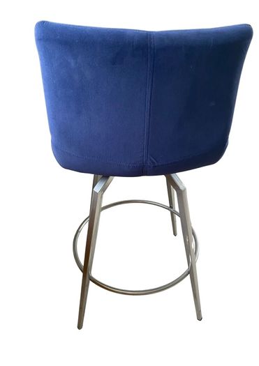 Royal Blue Velvet Kitchen Bar Stool Chair