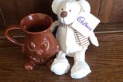 Vintage Hot Chocolate Character Mug with small cadbury white bear BNWTS