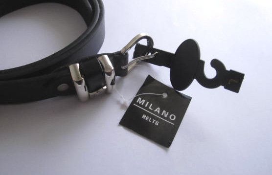 Smooth Black Leather Belt Milano Design