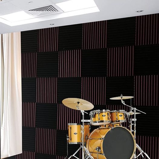 48 Pack Black/burgundy12 X 12"X1" Acoustic Panels Studio Soundproofing Foam Wedge Tiles (FREE POSTAGE)