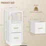 Set of 2 White Bedside Tables with 2 fabric drawers Image 2