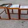 Vintage Danish Nesting Tables in Teak with Smoked Glass Tops c1960 Image 7