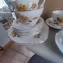 Rare find Grosvenor bone china tea set 15 pieces for 4 yellow roses Jackson and gosling made in England. Image 3