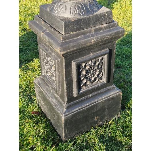 Urn Large Handles and Pedestal Black CH-R-102-B