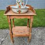 Pine Washstand with Matching Jug & Basin Set Image 6