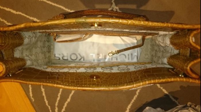 Michael Kors Hamilton Large Crocs Leather Tote Bag