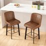 Brown Bar Stools Set of 2 Swivel Breakfast Kitchen Island Counter Stools Image 7