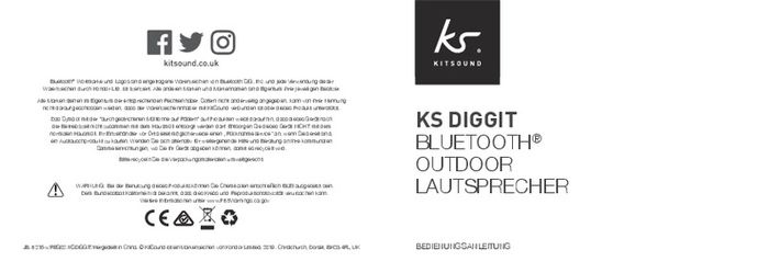 KitSound KS DIGGIT Diggit Outdoor Freestanding Bluetooth Garden Speaker with Removable Stake, Silver/Wood (New)