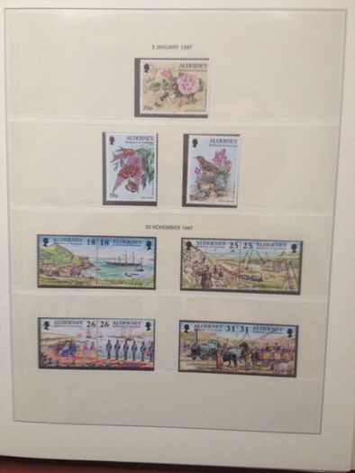 Alderney 1983-2001 Mint Never Hinged Stamp Collection in Lindner Album