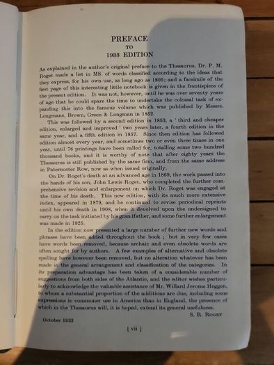 Thesaurus Of English Words And Phrases Roget 1933 Longmans Hardcover