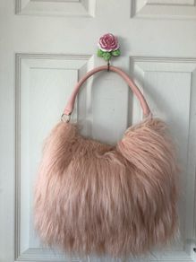New Look Fuzzy Furry Fluffy Pink Handbag Large