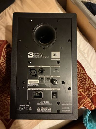 jbl 3 series LSR305 professional monitors.