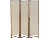 Folding 3-Panel Room Divider Bamboo and Canvas 120 cm
