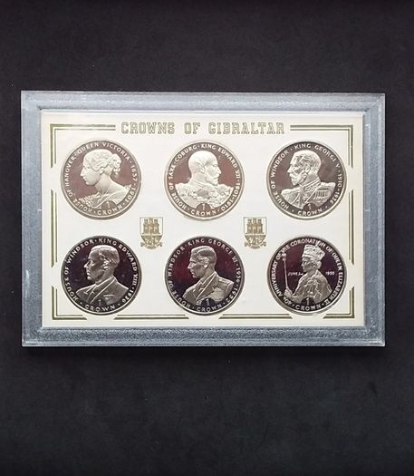 Rare 1993 Crowns of Gibraltar .925 Sterling Silver Proof 6-Coin Set