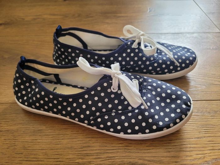 Brand New Atmosphere Navy Polka Dot Shoes