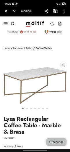 Coffee Table White Marble