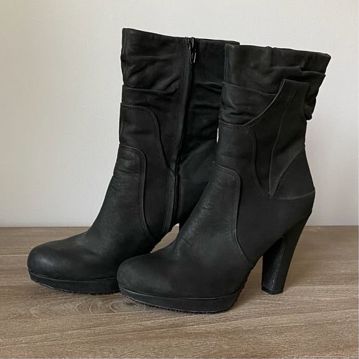 Black Leather Ankle Boots