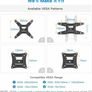 TV Wall Bracket for 13-42 inch TVs, Swivels Tilts TV mount for Flat & Curved TV Image 5