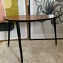 Mid-Century Modern Leaf Coffee Table  Chevron Wood & Gold Tips Image 2