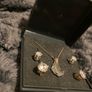 Sterlings silver, clear crystal earrings & necklace set Image 5