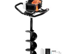 Post Hole Digger Gas Powered, 43CC 1250W Earth Auger, Gas Auger with 8" Auger Drill Action Design Bits, Post Fence Hole Digger for Farmland Garden Plant