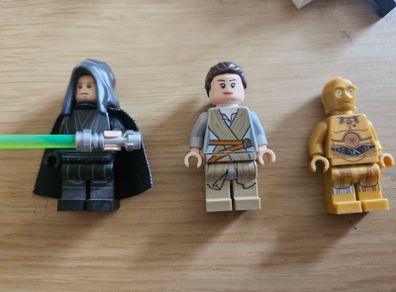 Lego Star Wars Luke, Rey & C3PO Minifigures