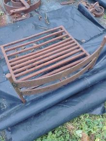 Antique Cast Iron Cottage Fireplace Grate / Fire Basket