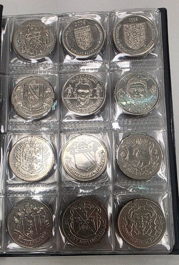 Vintage Football Token Album Lot - 1972 Esso FA Cup Centenary, England & France Squad Medals