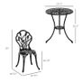 3PCs Garden Table Set Bistro Set Round Table with Umbrella Hole and 2 Chairs for Outdoor Indoor Patio Balcony Aluminium Image 2