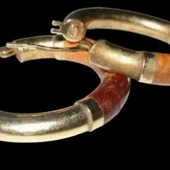 Vintage Hallmarked 9ct Gold Tri-Colour Earrings