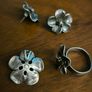 Silver set . Earrings, pendant, ring. Image 3