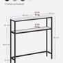 Narrow Console Table Marble Look White-Ink Black Image 3
