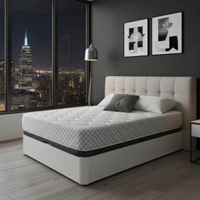 White Ottoman Storage Bed - King